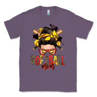 Lavender softball mom messy bun Classic Tee - Zillion Design Studio