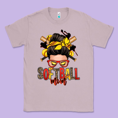 Softball Mom Messy Bun Classic Tee Designed By Zillion Design Studio