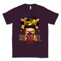 Plum softball mom messy bun Classic Tee - Zillion Design Studio