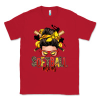 Red softball mom messy bun Classic Tee - Zillion Design Studio