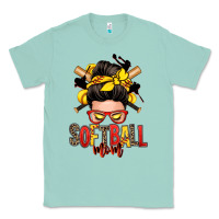 Seafoam softball mom messy bun Classic Tee - Zillion Design Studio