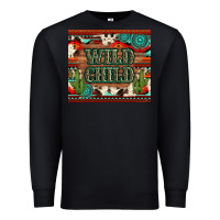 Black wild chıld aztec gemstone and cactus Premium Sweatshirt - Artiststas