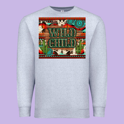 Wild Chıld Aztec Gemstone And Cactus Premium Sweatshirt Designed By Artiststas