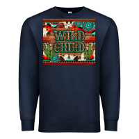 Navy wild chıld aztec gemstone and cactus Premium Sweatshirt - Artiststas