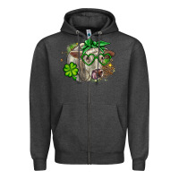 Charcoal Heather Charolais St. Patrick's Day Zipper Hoodie - OliviaCreatesArt