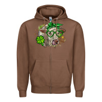 Chestnut Charolais St. Patrick's Day Zipper Hoodie - OliviaCreatesArt