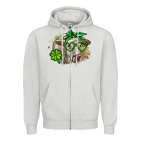 Dove Grey Charolais St. Patrick's Day Zipper Hoodie - OliviaCreatesArt