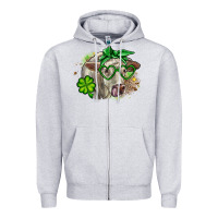 Heather Grey Charolais St. Patrick's Day Zipper Hoodie - OliviaCreatesArt