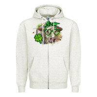 Oatmeal Heather Charolais St. Patrick's Day Zipper Hoodie - OliviaCreatesArt