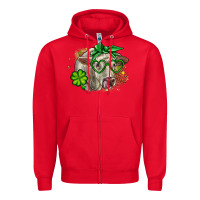 Red Charolais St. Patrick's Day Zipper Hoodie - OliviaCreatesArt