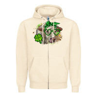 Sandshell Charolais St. Patrick's Day Zipper Hoodie - OliviaCreatesArt
