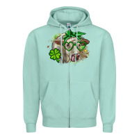 Seafoam Charolais St. Patrick's Day Zipper Hoodie - OliviaCreatesArt