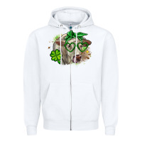 White Charolais St. Patrick's Day Zipper Hoodie - OliviaCreatesArt