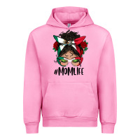 Fuchsia Pink Mexican Mom Life Messy Bun Mama Urban Hoodie - BundleAndBundleShop