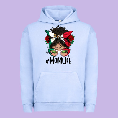Mexican Mom Life Messy Bun Mama Urban Hoodie Designed By Bundleandbundleshop
