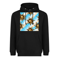 Black leopard sun seamless pattern Heavyweight Hoodie - BundleAndBundleShop