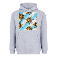 Heather Grey leopard sun seamless pattern Heavyweight Hoodie - BundleAndBundleShop