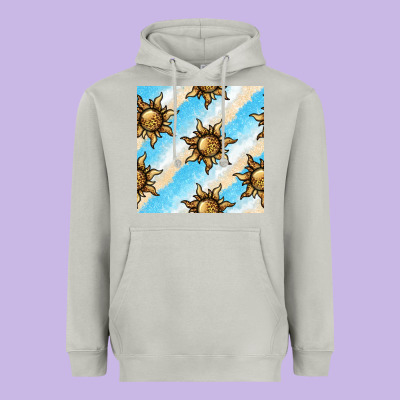 Leopard Sun Seamless Pattern Heavyweight Hoodie Designed By Bundleandbundleshop
