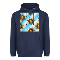 Navy leopard sun seamless pattern Heavyweight Hoodie - BundleAndBundleShop