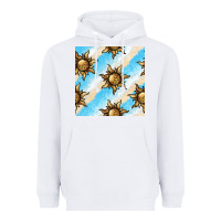 White leopard sun seamless pattern Heavyweight Hoodie - BundleAndBundleShop