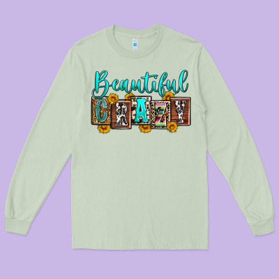 Beautiful Crazy Long Sleeve Tee Designed By Zillion Design Studio