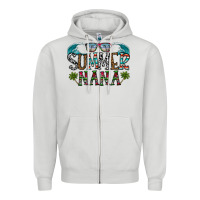 Dove Grey summer nana Zipper Hoodie - CowhideDigitalArt