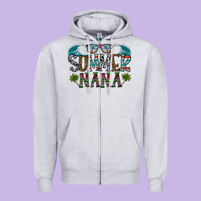 Summer Nana Zipper Hoodie Designed By Cowhidedigitalart