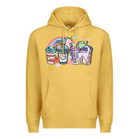 Antique Gold unicorn coffee cups Premium Hoodie - NancyCooperArtShop