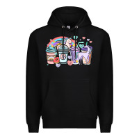 Black unicorn coffee cups Premium Hoodie - NancyCooperArtShop