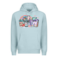 Blue Mist unicorn coffee cups Premium Hoodie - NancyCooperArtShop