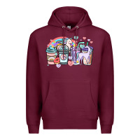 Burgundy unicorn coffee cups Premium Hoodie - NancyCooperArtShop