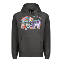 Charcoal Heather unicorn coffee cups Premium Hoodie - NancyCooperArtShop