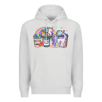 Dove Grey unicorn coffee cups Premium Hoodie - NancyCooperArtShop