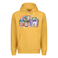 Mustard unicorn coffee cups Premium Hoodie - NancyCooperArtShop