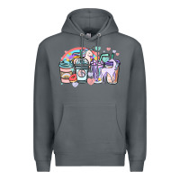 Rock unicorn coffee cups Premium Hoodie - NancyCooperArtShop