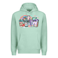 Seafoam unicorn coffee cups Premium Hoodie - NancyCooperArtShop