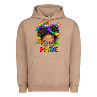 Pigment Burro LGBTQ+ Messy Bun Mom Pride With Flower Urban Hoodie - BundleAndBundleShop