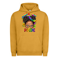 Pigment Peanut Butter LGBTQ+ Messy Bun Mom Pride With Flower Urban Hoodie - BundleAndBundleShop