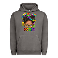 Pigment Tornado LGBTQ+ Messy Bun Mom Pride With Flower Urban Hoodie - BundleAndBundleShop