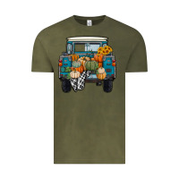 Vintage Olive Fall Pumpkin Farm Truck Vintage Tee - RanaPortraitStore