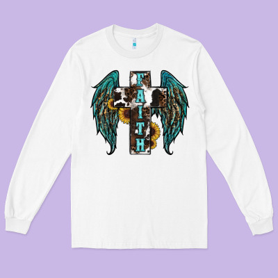 Western Wings Cross Long Sleeve Tee Designed By Ranaportraitstore