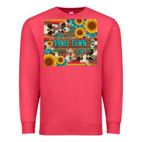 Cardinal just a small town girl with gemstone sunflower serape and cowhide Premium Sweatshirt - Artiststas