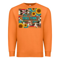 Carrot just a small town girl with gemstone sunflower serape and cowhide Premium Sweatshirt - Artiststas