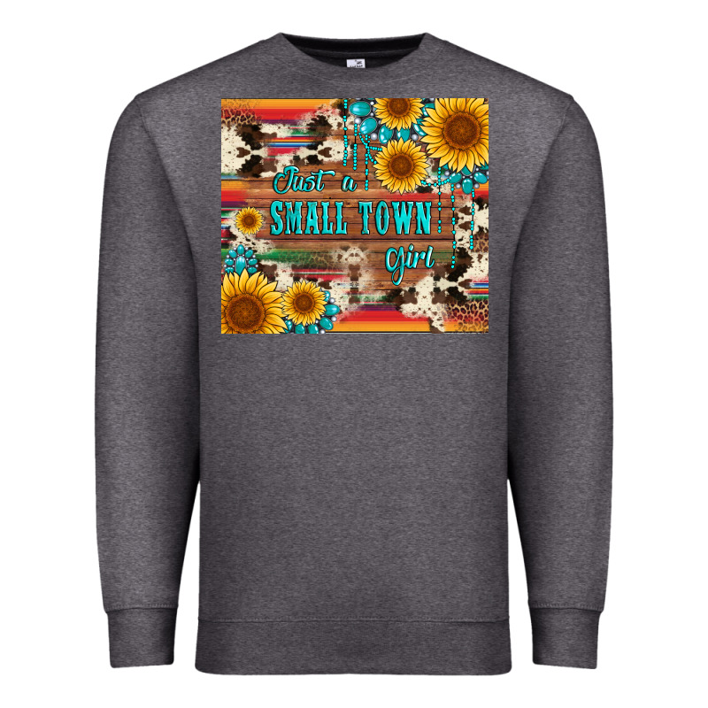Just A Small Town Girl With Gemstone Sunflower Serape And Cowhide Premium Sweatshirt by Artiststas | Teevron