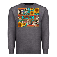 Charcoal Heather just a small town girl with gemstone sunflower serape and cowhide Premium Sweatshirt - Artiststas