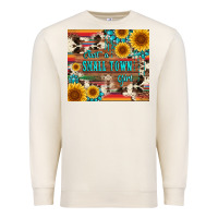 Sandshell just a small town girl with gemstone sunflower serape and cowhide Premium Sweatshirt - Artiststas