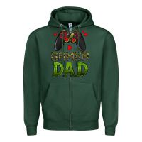 Sports Green gamer dad Zipper Hoodie - HRA Design Shop