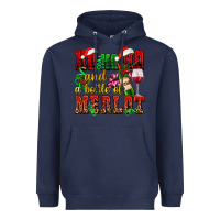 Navy ho ho ho and a bottle of merlot Heavyweight Hoodie - AdoDesignShop