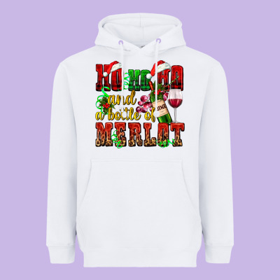 Ho Ho Ho And A Bottle Of Merlot Heavyweight Hoodie Designed By Adodesignshop