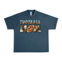 Midnight Navy football mom football smiley face Urban Heavy Tee - BarkalooDesign